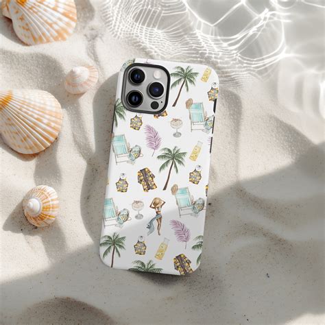 Tropical Beach Phone Case: Summer Coastal Design, Tough Dual Layer ...