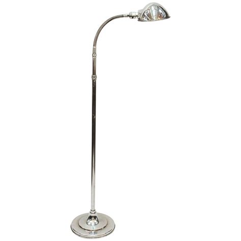 Mid-Century Modern Goose-Neck Floor Lamp in Chrome at 1stDibs