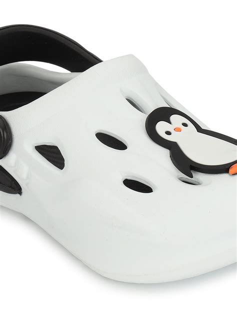 White Black Stylish Slip-On Clogs For Kids-Unisex (TC-LCLOG4-WHTBLK ...