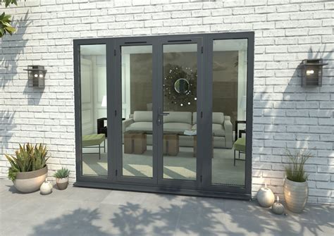 2400mm Part Q Compliant Grey Aluminium French Doors (1200mm Doors + 2 x 600mm Sidelights) at ...