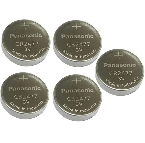 Panasonic CR2477 3V Lithium Cell Battery (Pack of 5): Buy Panasonic ...