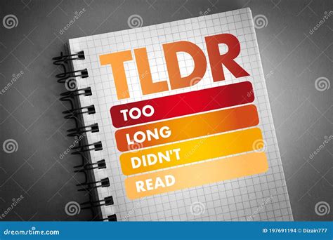 TLDR - Too Long Didn`t Read Acronym Stock Photo - Image of long, summation: 197691194