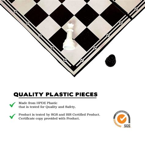 Black & White Foldable Chess Board Set - Kids Mandi