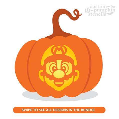 Mario Pumpkin Carving Stencil