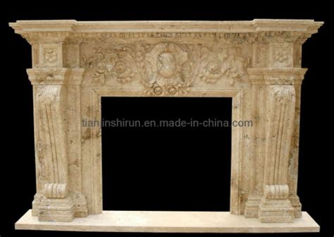China Piedra de travertino de tallado de piedra caliza chimenea Mantel ...