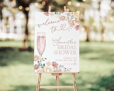 Amazon.com : Floral Bridal Shower Welcome Sign Bridal Party Welcome ...