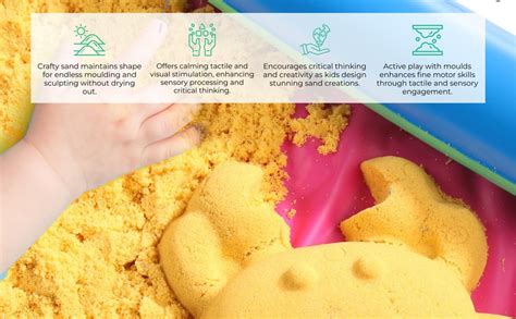 Intelliskills Premium 500g Magic Kinetic Sand Kit for Kids, 3-in-1 ...