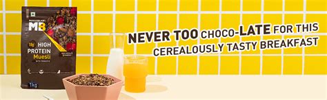 MuscleBlaze High Protein Muesli, Dark Chocolate & Cranberry, 18 g ...