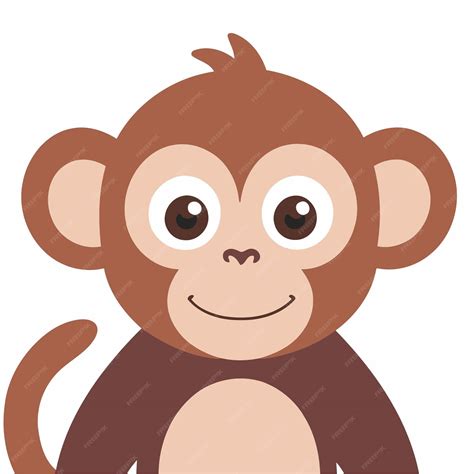 Cute vector illustration of a monkey for toddlers | Premium Vector