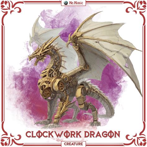@me.mimic on Instagram: "Clockwork Dragon CR 11 Construct All gears and ...