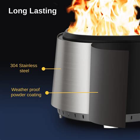 Snapklik.com : EAST OAK 21 Portable Fire Pit, Stainless Steel Smokeless ...