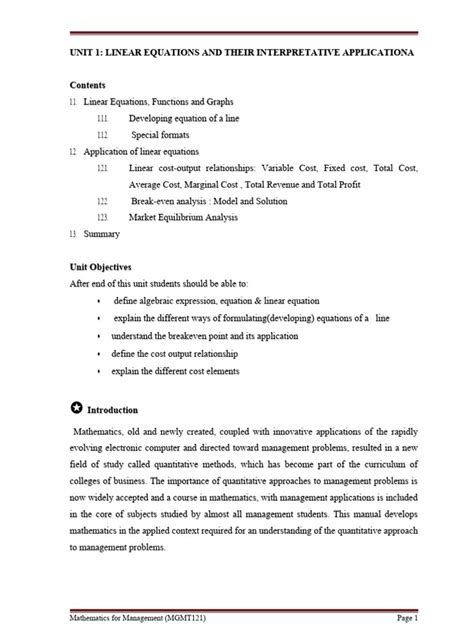 Image result for Maths for Management Lecture Notes