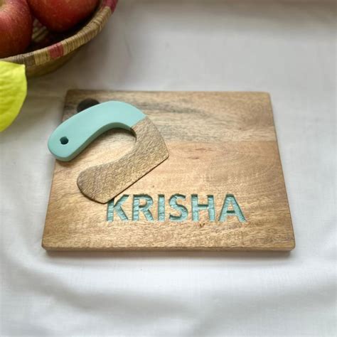 Buy HOUSE OF ZIZI Kids Mango Wooden Montessori Knife and Chopping Board ...