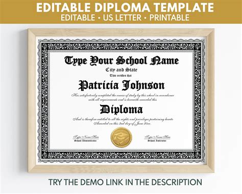 High School Diploma Templates Free Printable Printable Homeschool