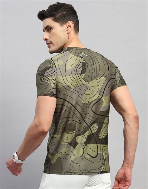Buy Men Green Printed Round Neck Half Sleeve T-Shirt Online in India ...