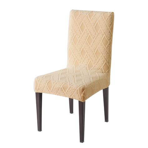 HOKIPO Chair Cover Set of 1, 190 GSM Jacquard, Beige (AR-4792-D6 ...