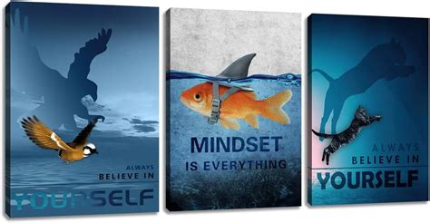 AXXPosters -3 Pieces Blue Animals Wall Art Inspirational Entrepreneur ...