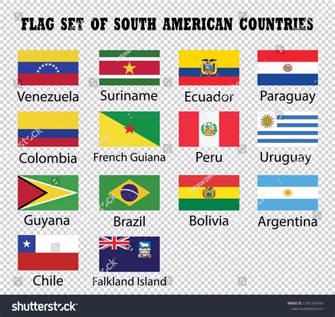 South American Country Flags