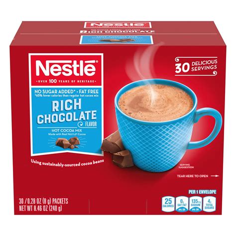 Amazon.com : Nestle Hot Chocolate Packets, Hot Cocoa Mix, No Sugar ...