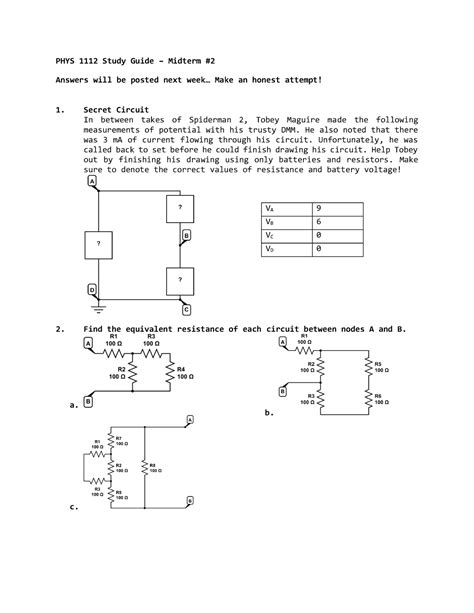 Midterm 02 Study Guide - PHYS 1112 Study Guide – Midterm Answers will ...