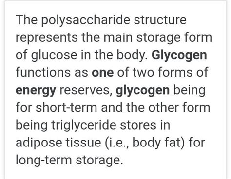 we can classify glycogen as which form of energy - Brainly.in