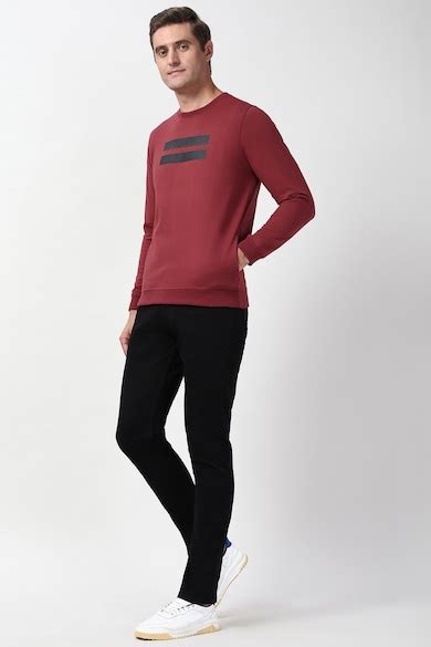 Buy Men Maroon Graphic Print Crew Neck Sweatshirt Online - 40002498 ...