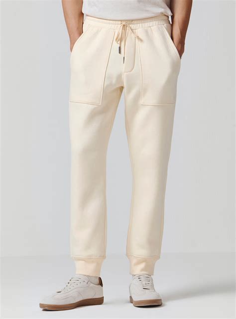 Buy Sunbeam Pearl Cotton Poly Joggers | Casual Off-White Solid Jogger ...