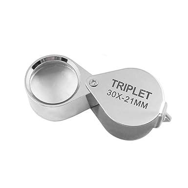 Mini Folding Magnifier 30x 21mm Jewelers Eye Magnifying Glass Magnifier ...