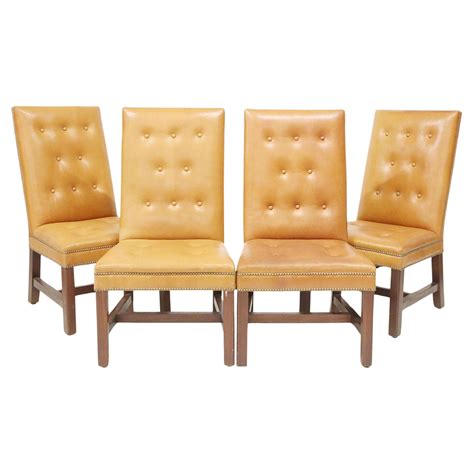 Vintage Henredon for Ralph Lauren Leather Dining Chairs, Set of Four ...