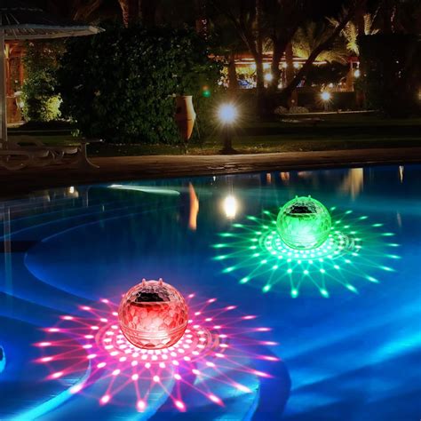 Amazon.com : Solar Floating Pool Lights,Pool Lights that Float with RGB ...