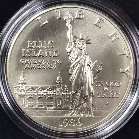 1986-P Statue of Liberty Uncirculated Silver Dollar w US Mint OGP - Box ...