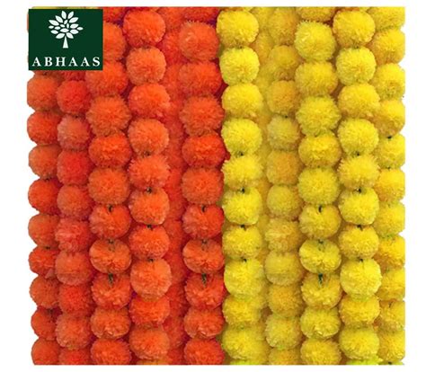 Buy ABHAAS 10 Pcs Indian Handmade Artificial Marigold Garland Flowers ...