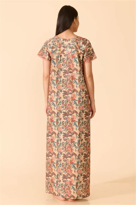 PEACH FLORAL COTTON NIGHTWEAR – Maybell Womens Fashion