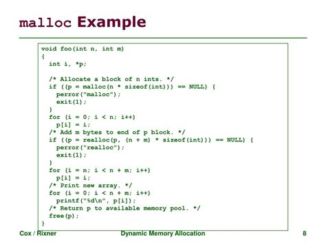 Malloc Dynamic Array 的图像结果