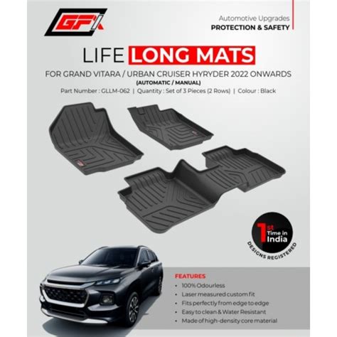 GFX Toyota Hyryder 2022 Onwards Custom Fit LLM LifeLong TPV Mats - Set ...