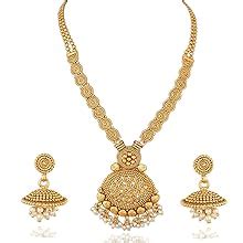 Sukkhi Peacock Gold Plated Necklace Set & Kada Combo For Women : Amazon ...