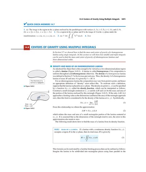 Anton 10 th edn - 14 Centers of Gravity Using Multiple Integrals 1071 ...