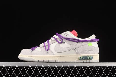 Off-White x Nike SB Dunk Low Lot 15 of 50 Neutral Grey Purple DJ0950 ...