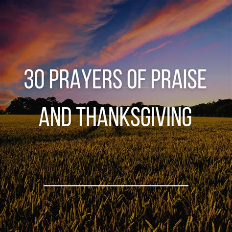 30 Prayers of Praise and Thanksgiving
