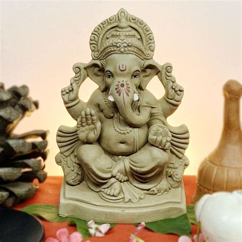 Buy 6-Inch Handcrafted Eco-Friendly Ganesha Statue | able Ganesha Idol ...