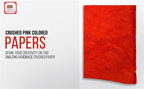 FIRST CLICK Handmade Paper RED Crushed Colored Sheets Chart Papers ...