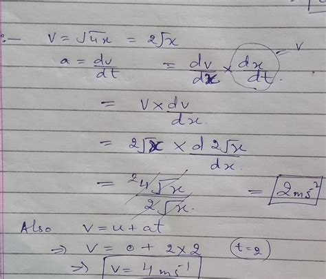 The velocity of a particle moving in positive x axis is according to ...