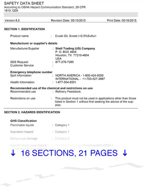 Image result for Example of a Compliant Safety Data Sheet Layout