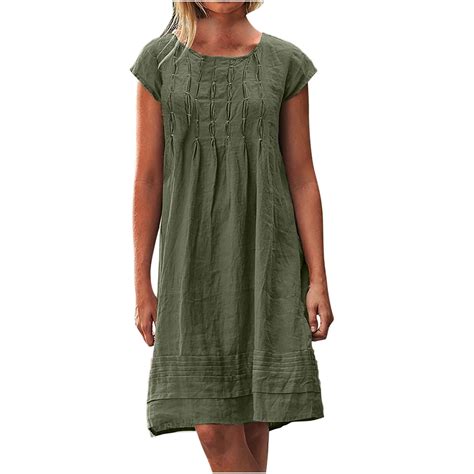 pimelu Summer Savings Clearance Summer Dresses for Women Casual Solid ...
