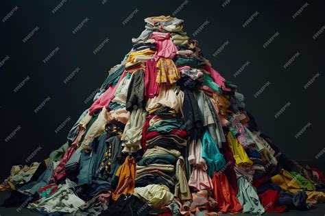 Premium Photo | A pile of old used clothing and textiles fast fashion ...
