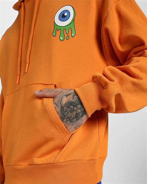 Eye Orange Oversized Pocket Graphic Printed Hoodie – Veirdo