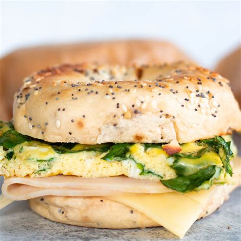 Healthy Breakfast Bagel Sandwich (Perfect for Meal Prep!) - Graciously ...