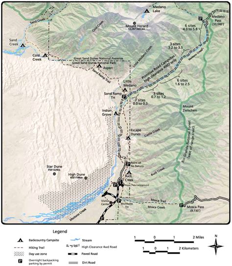 Pdf map for great sand dunes - elevation of great sand dunes national park