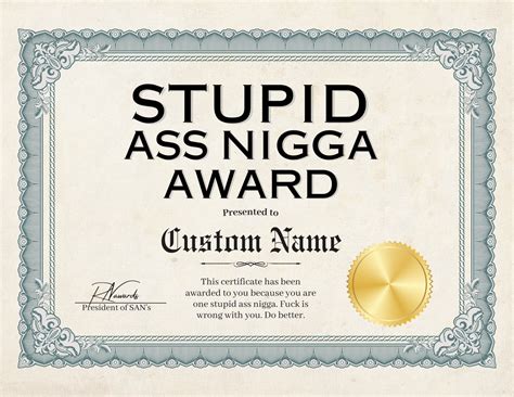 Stupid Ass Nigga Award – RN Awards