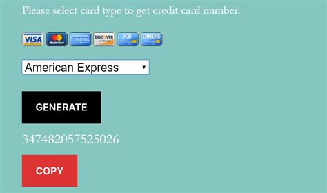 Credit Card Number Generator 的图像结果